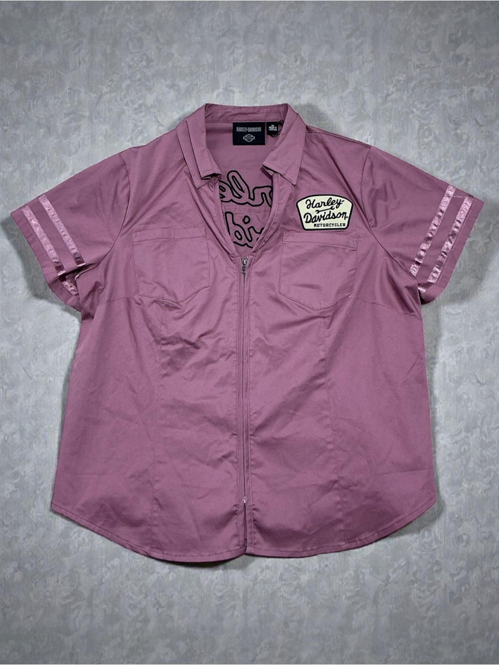 Harley-Davidson Rose Short Sleeve Zip-Front Work Shirt